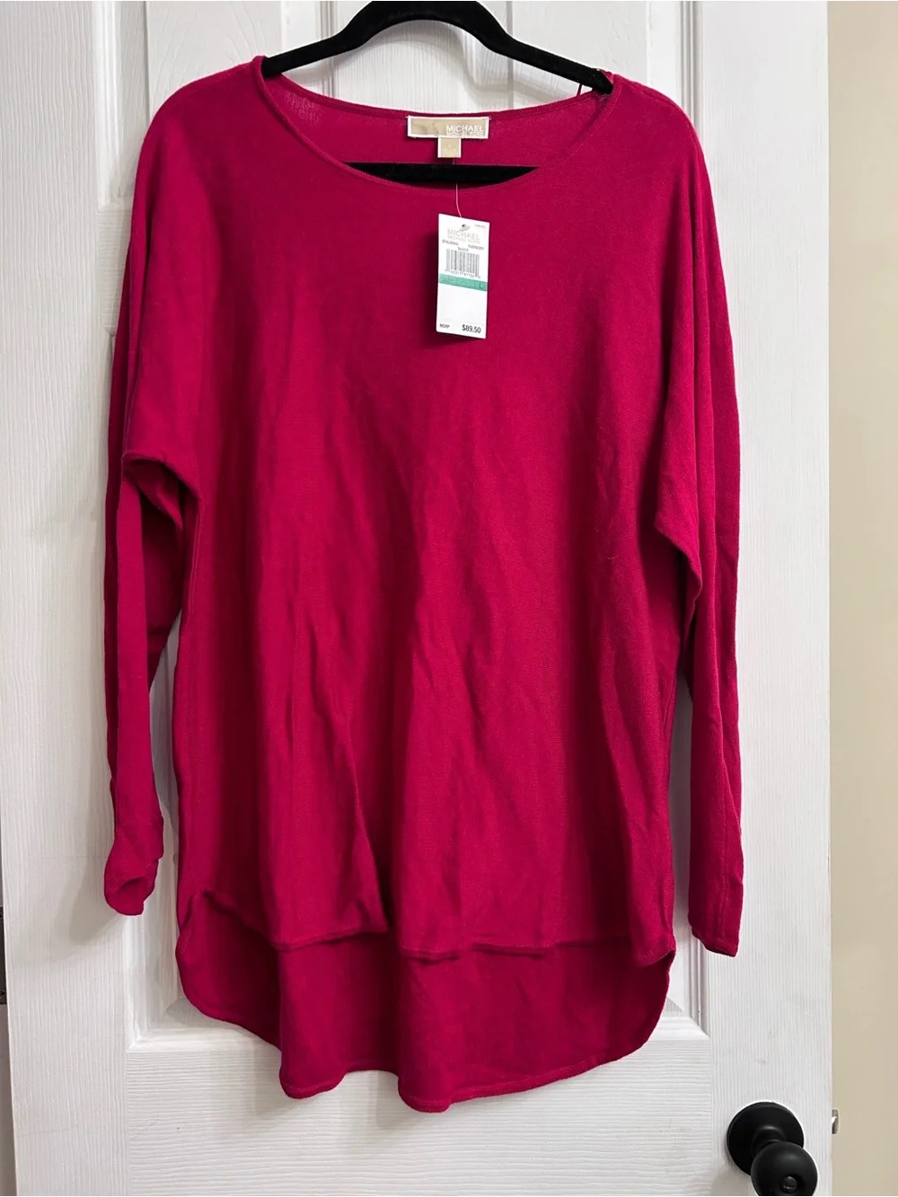 Michael Kors Women's Hot Pink Long-Sleeve Tunic Top